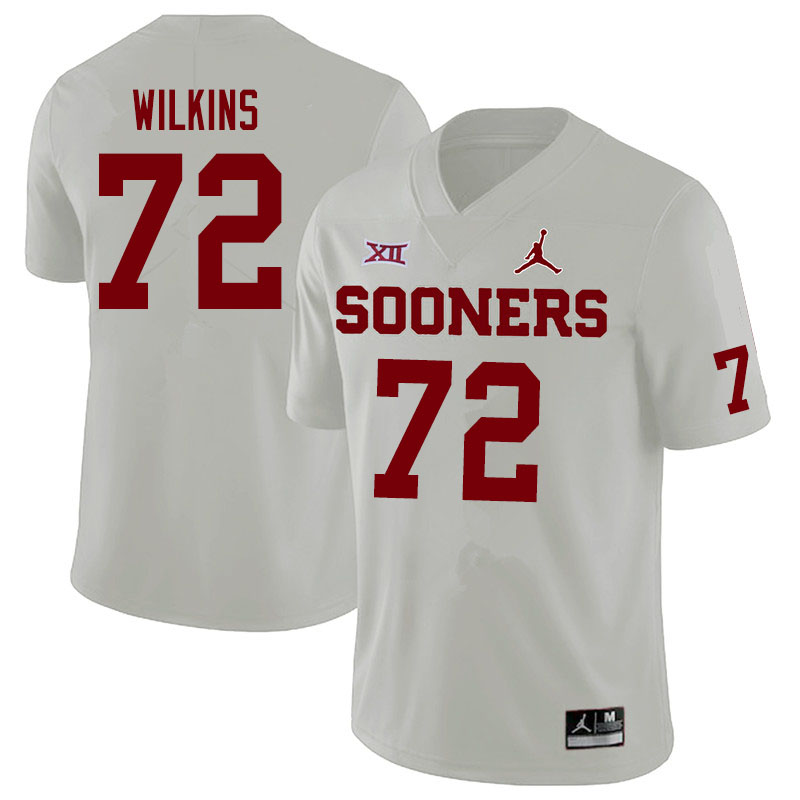Jordan Brand Men #72 Stacey Wilkins Oklahoma Sooners College Football Jerseys Sale-White